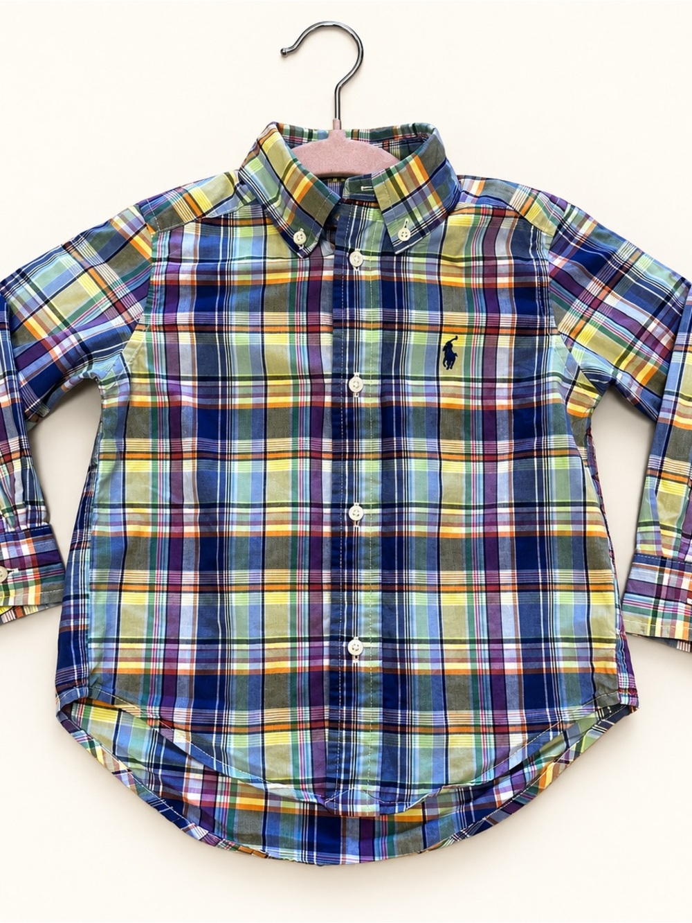 Ralph Lauren Boys Multicolor Plaid Button-Down Shirt 2T
